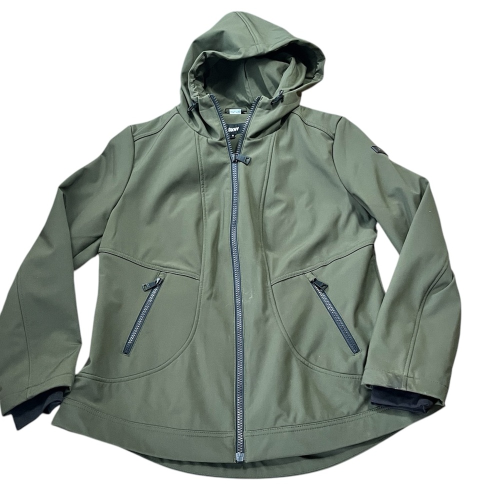 NWOT • DKNY Olive Green Hooded Jacket